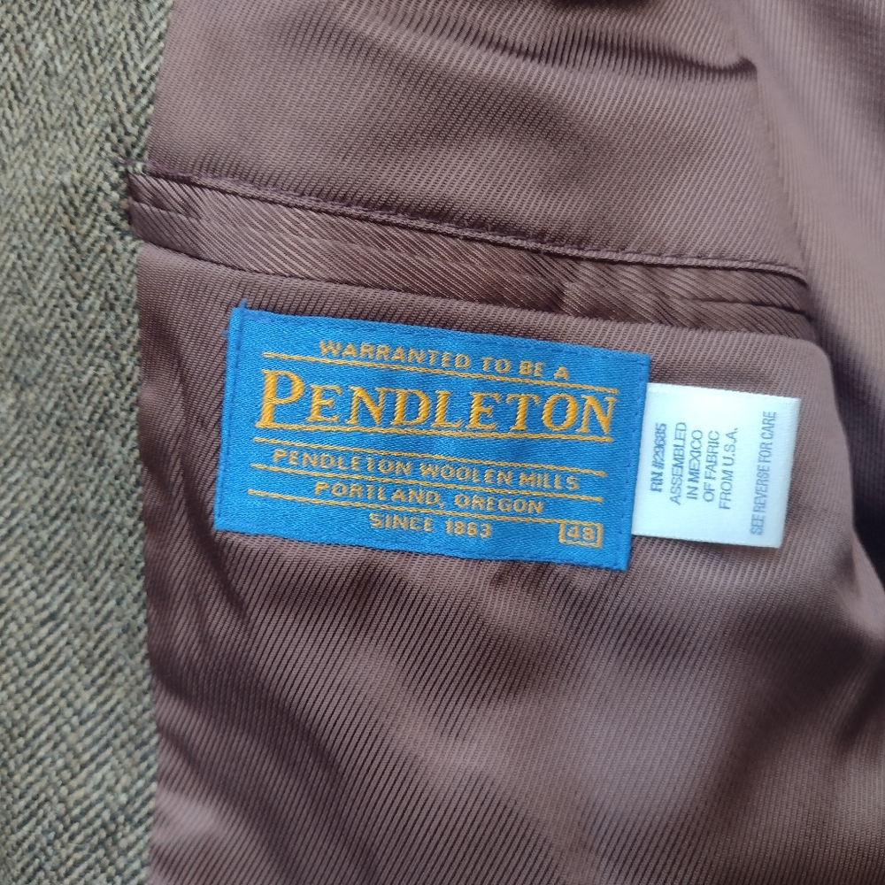 Pendleton Men’s Blazer Wool Herringbone Western S… - image 3
